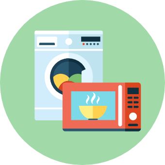 洗濯機や電子レンジなどのイラスト